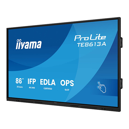 Écran dynamique iiyama 86" LED - ProLite TE8613A-B3AG - Ecran tactile et interactif 4K UHD  - Autre vue
