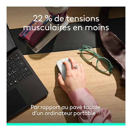 Souris PC Logitech Mobi Fold - Blanc Cassé - Autre vue