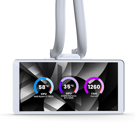 Watercooling AIO Phanteks Glacier One 360M25 LCD - Blanc - Autre vue