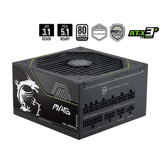 Alimentation PC MSI MAG A1200PLS PCIE5 - Autre vue