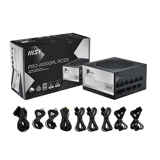 Alimentation PC MSI PRO A1000PL PCIE5 - Autre vue