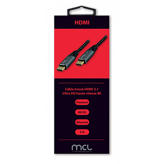 Câble HDMI MCL cordon HDMI 2.1 compatible 8K - 2 m - Autre vue