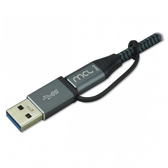 Câble USB MCL Câble 2-en-1 USB-C 3.1 vers USB-C / USB-A - 2 m - Autre vue