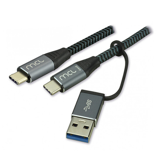 Câble USB MCL Câble 2-en-1 USB-C 3.1 vers USB-C / USB-A - 2 m - Autre vue