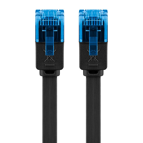 Câble RJ45 Goobay Câble RJ45 Plat Cat 6a U/UTP 1 m - Noir - Autre vue