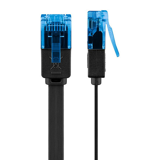 Câble RJ45 Goobay Câble RJ45 Plat Cat 6a U/UTP 0.5 m - Noir - Autre vue