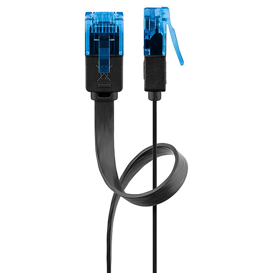 Câble RJ45 Goobay Câble RJ45 Plat Cat 6a U/UTP 0.5 m - Noir - Autre vue