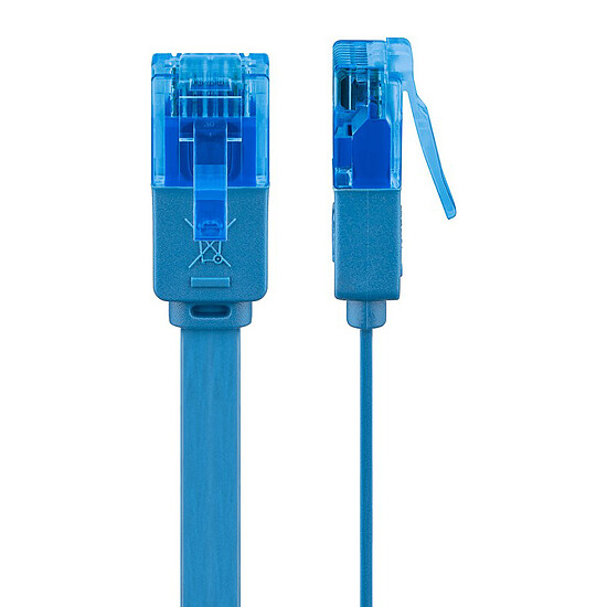 Câble RJ45 Goobay Câble RJ45 Plat Cat 6a U/UTP 1 mètre - Bleu - Autre vue