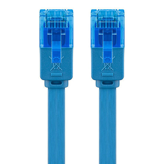 Câble RJ45 Goobay Câble RJ45 Plat Cat 6a U/UTP 0.5 m - Bleu - Autre vue