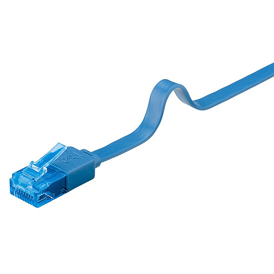 Câble RJ45 Goobay Câble RJ45 Plat Cat 6a U/UTP 0.5 m - Bleu - Autre vue