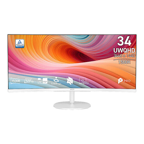 Écran PC MSI 34" LED - PRO MP341CQW E12 - Blanc - Autre vue