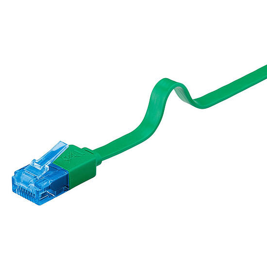 Câble RJ45 Goobay Câble RJ45 Plat Cat 6a U/UTP 0.5 m - Vert - Autre vue