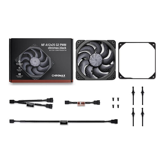 Ventilateur Boîtier Noctua NF-A12x25 G2 PWM chromax.black - Autre vue