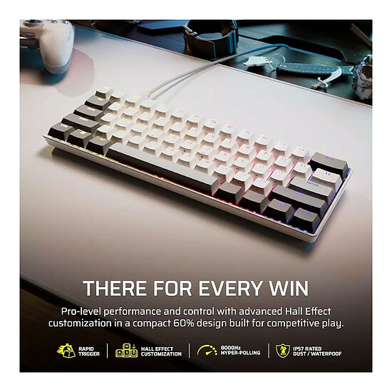 Clavier PC Corsair Clipper Pro Mini 60 - Blanc - Autre vue