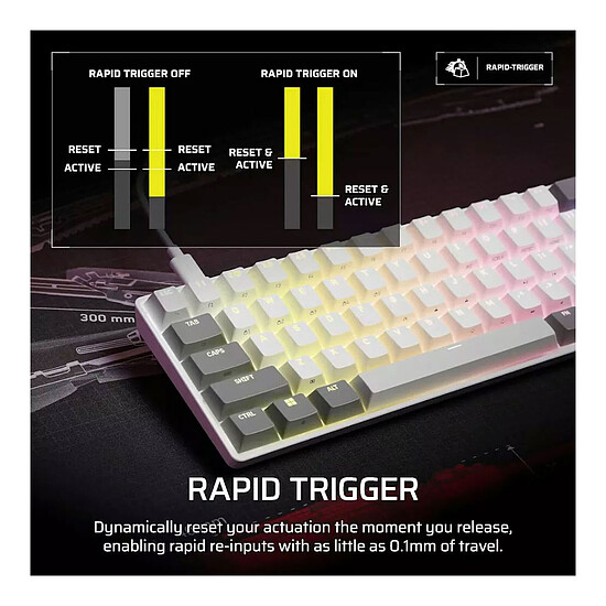 Clavier PC Corsair Clipper Pro Mini 60 - Blanc - Autre vue