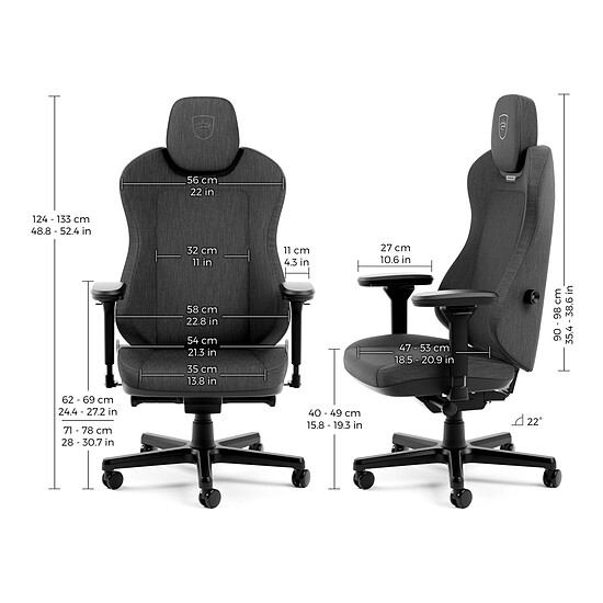 Fauteuil gamer Noblechairs Aura TX - Anthracite - Autre vue
