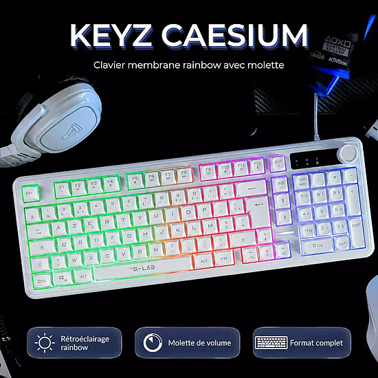 Clavier PC The G-Lab Keyz Caesium EX - Blanc - Autre vue