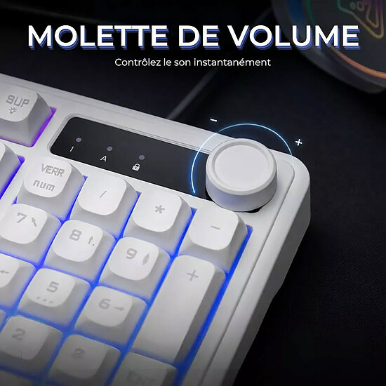 Clavier PC The G-Lab Keyz Caesium EX - Blanc - Autre vue