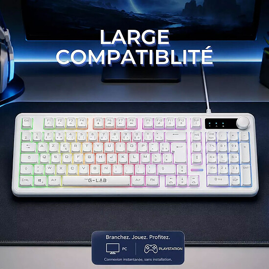 Clavier PC The G-Lab Keyz Caesium EX - Blanc - Autre vue