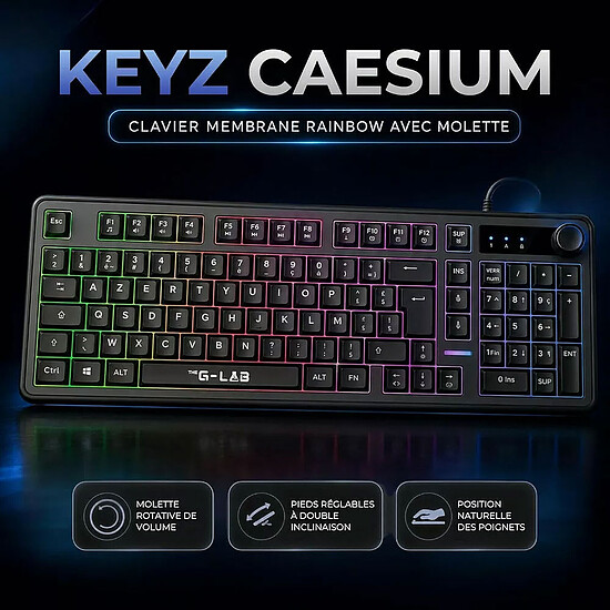 Clavier PC The G-Lab Keyz Caesium EX - Noir - Autre vue