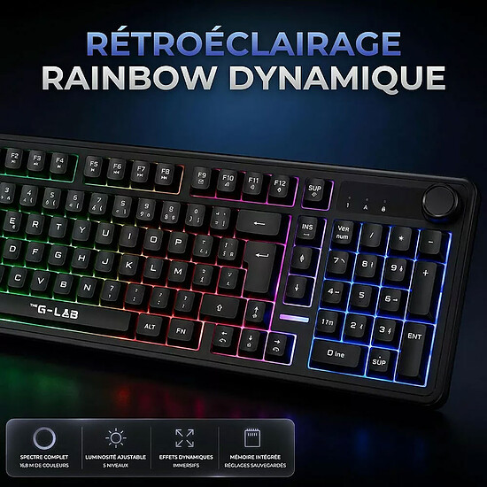Clavier PC The G-Lab Keyz Caesium EX - Noir - Autre vue
