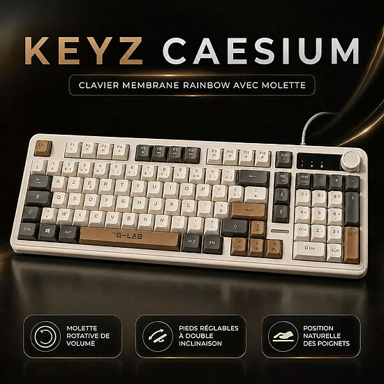 Clavier PC The G-Lab Keyz Caesium EX - Tricolore - Autre vue