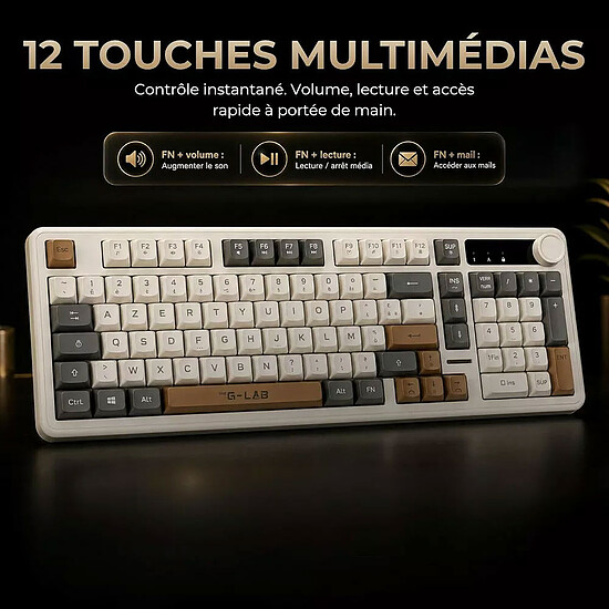 Clavier PC The G-Lab Keyz Caesium EX - Tricolore - Autre vue
