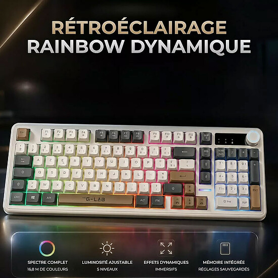 Clavier PC The G-Lab Keyz Caesium EX - Tricolore - Autre vue