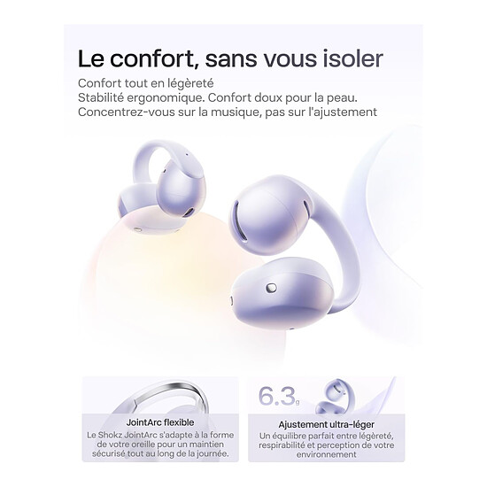 Casque Audio Shokz OpenDots Air - Violet Aurore - Autre vue