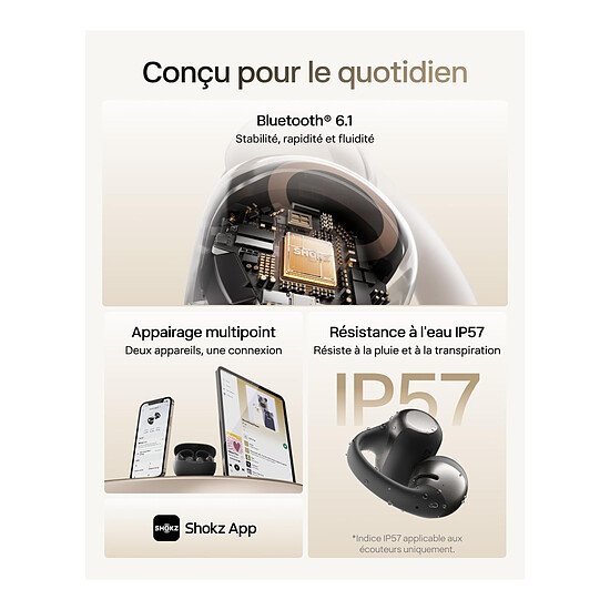 Casque Audio Shokz OpenDots 2 - Noir - Autre vue