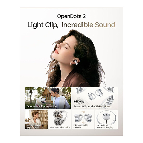 Casque Audio Shokz OpenDots 2 - Gris - Autre vue