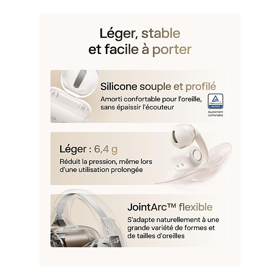 Casque Audio Shokz OpenDots 2 - Blanc - Autre vue