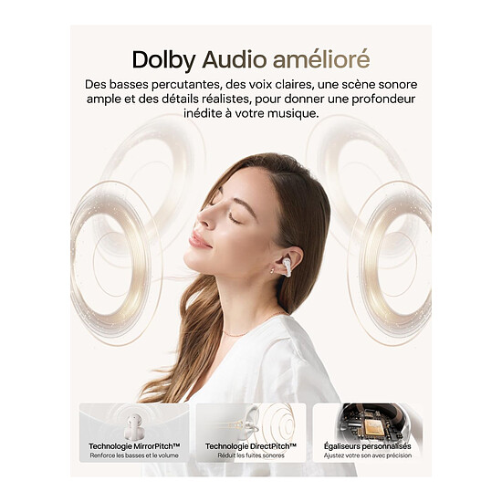 Casque Audio Shokz OpenDots 2 - Blanc - Autre vue
