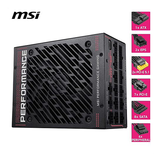 Alimentation PC MSI MPG Ai1600TS PCIE5 - Autre vue