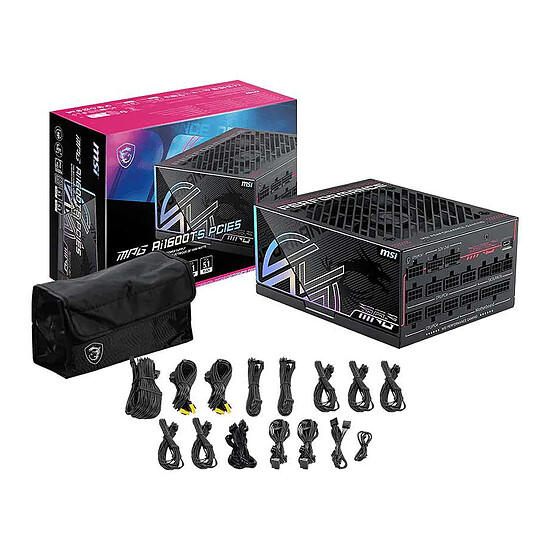 Alimentation PC MSI MPG Ai1600TS PCIE5 - Autre vue