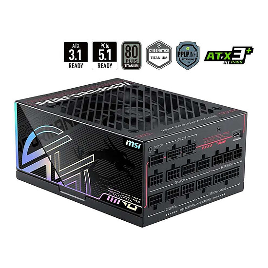 Alimentation PC MSI MPG Ai1600TS PCIE5 - Autre vue