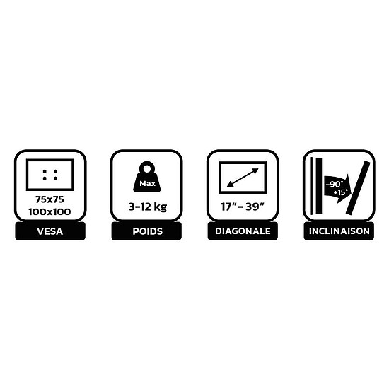 Bras & support écran PC INOVU PREMIUM MOUNT LT10 Noir - Support bureau pour 1 écran - Autre vue