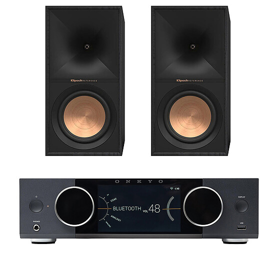Ampli HiFi Stéréo Onkyo Muse Y-40 Noir + Klipsch R-60M Noir - Autre vue