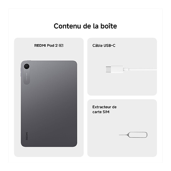 Tablette Xiaomi Redmi Pad 2 9.7" Argent (4 Go / 128 Go) - Autre vue