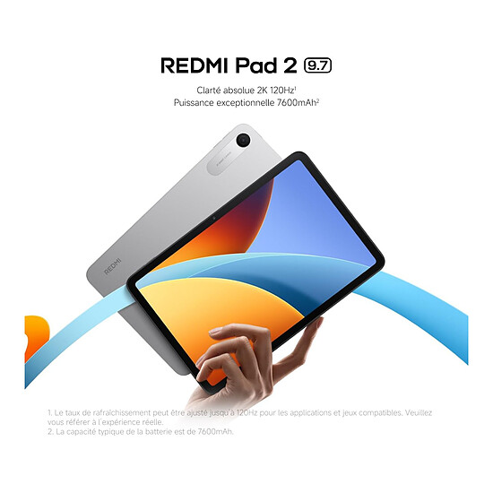 Tablette Xiaomi Redmi Pad 2 9.7" Argent (4 Go / 128 Go) - Autre vue