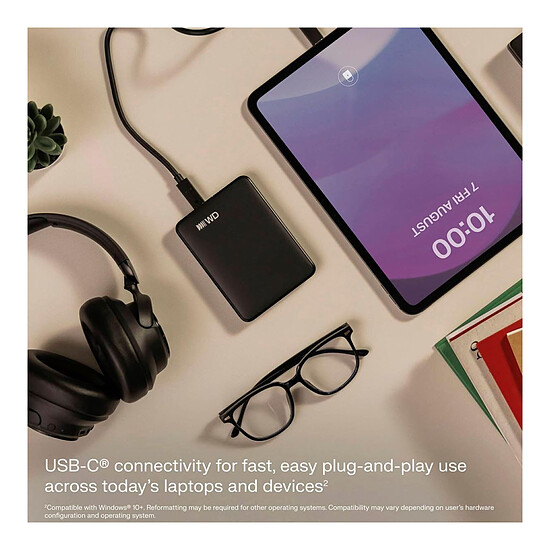 Disque dur externe WD Elements Portable 1 To Noir (USB-C) - Autre vue