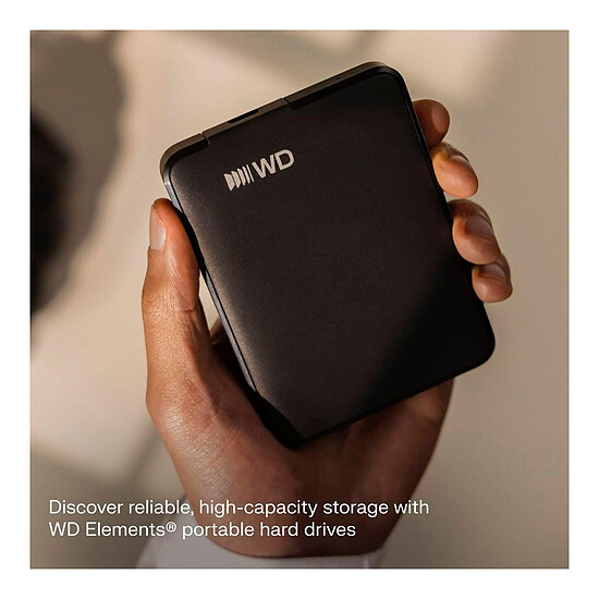 Disque dur externe WD Elements Portable 1 To Noir (USB-C) - Autre vue