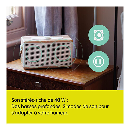 Enceinte sans fil Pure Classic Aura - Blanc Coton/Chêne - Autre vue