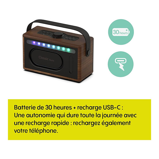 Enceinte sans fil Pure Classic Aura - Brun Café/Noyer - Autre vue