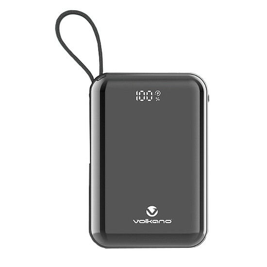 Batterie et powerbank Volkano Solace Series 20 000 mAh avec câbles USB-C et Lightning intégrés - Noir - Autre vue