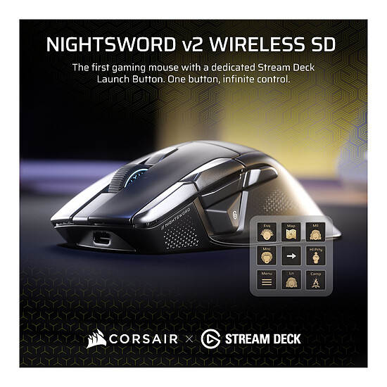 Souris PC Corsair Gaming Nightsword v2 SD Stream Deck - Autre vue