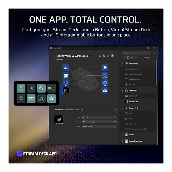 Souris PC Corsair Gaming Nightsword v2 SD Stream Deck - Autre vue