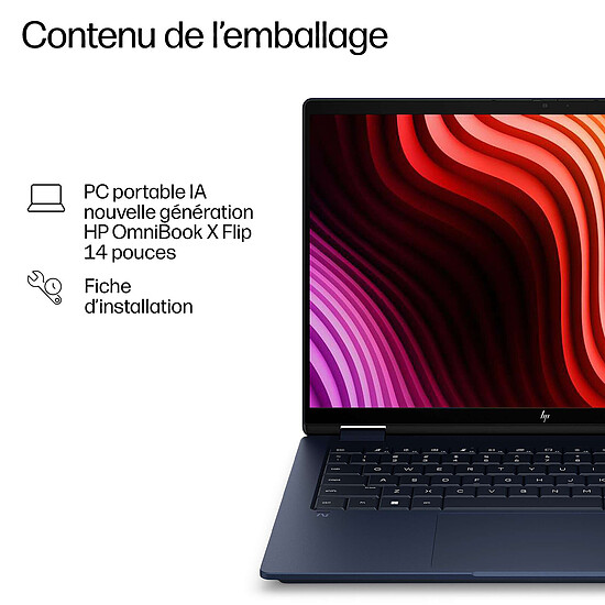 PC portable HP OmniBook X Flip 14-kb0008nf Copilot+ PC (D4TL5EA) - Autre vue