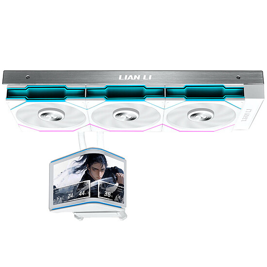 Watercooling AIO Lian Li Hydroshift II OLED Curved 360TL - Blanc - Autre vue