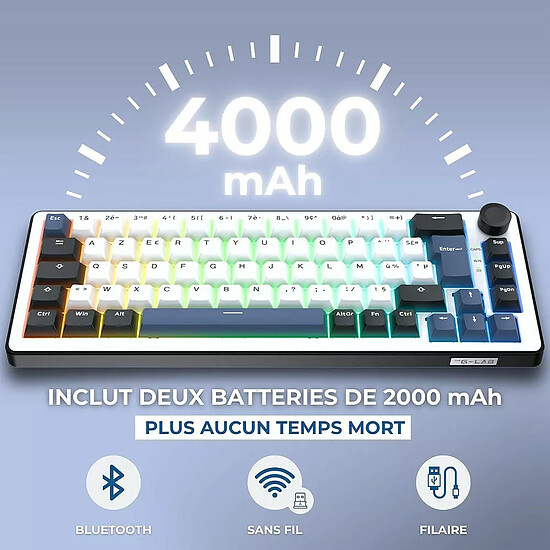 Clavier PC The G-Lab Keyz Elite 200 Blanc/Noir - Autre vue